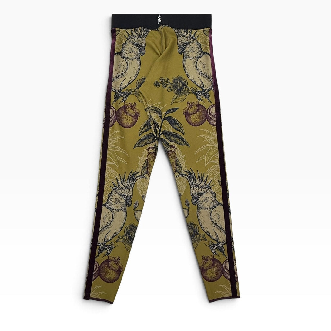Ultracor Leggings L Olive Cockatoo Botanical Print Ultra High Rise Made USA
