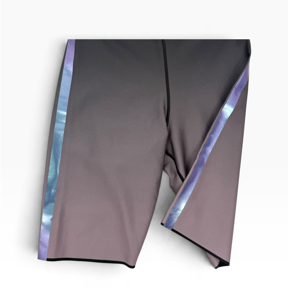 Ultracor Biker Shorts Womens S Ombre Black Mauve Iridescent Stripe NWOT