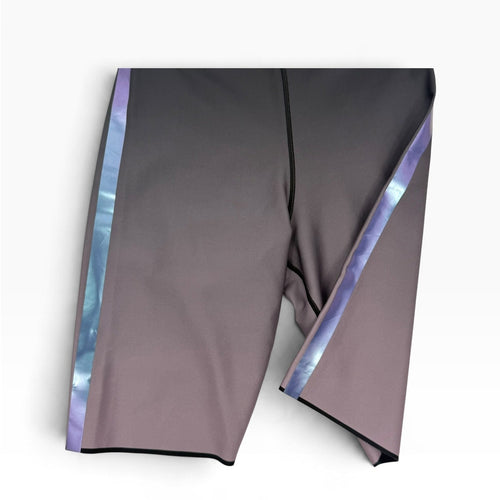 Ultracor Biker Shorts Womens S Ombre Black Mauve Iridescent Stripe NWOT