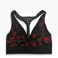 Ultracor Ultra High Floral Mesh Racerback Sports Bra | Black & Red | Size L