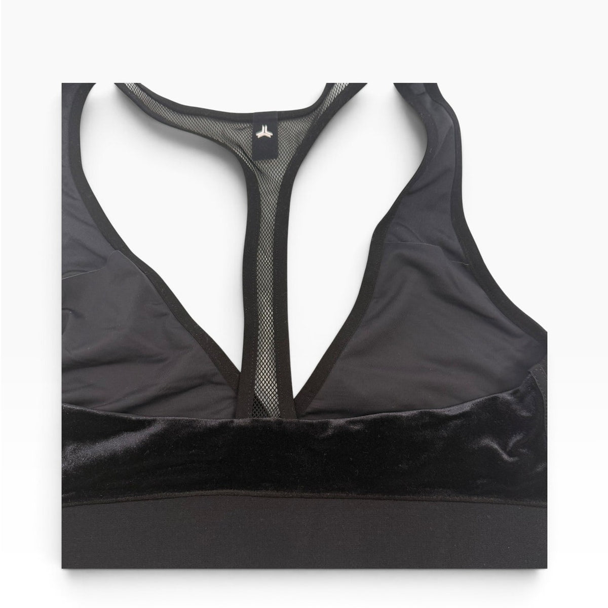 Ultracor Velvet Mesh Racerback Sports Bra | Black | Size S | New Without Tags