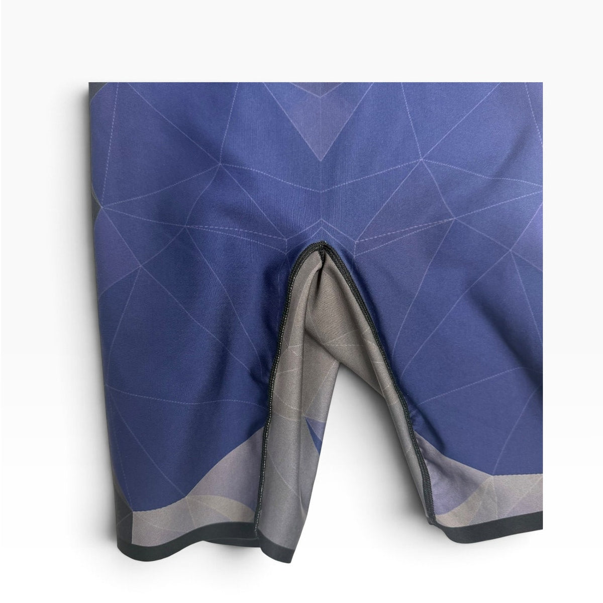 Ultracor Biker Unitard XS Geometric Prism Print Navy Purple Grey Mesh Back NWOT
