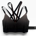 Ultracor Taupe Brown Ombré Strappy Sports Bra Velvet Straps Women's Small NWT