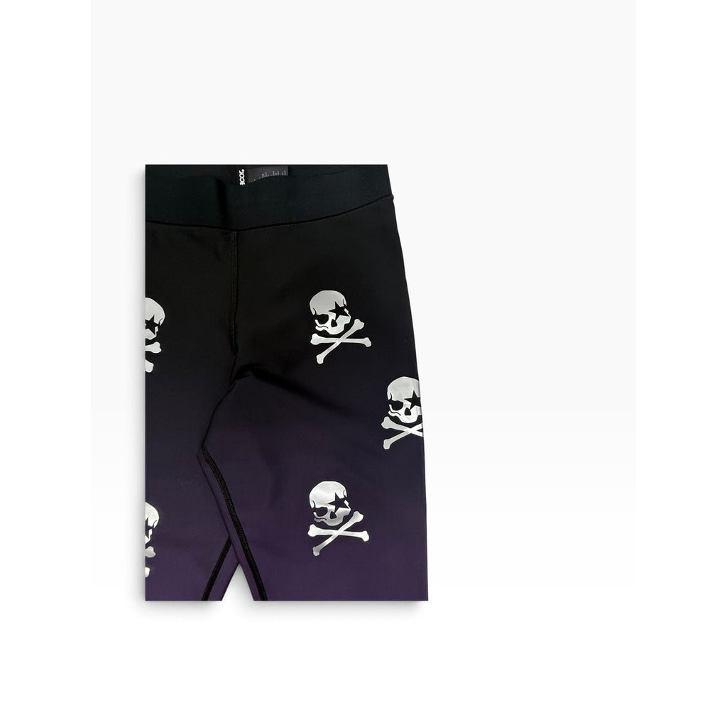 Ultracor Leggings Womens XL Plum Ombre Silver Foil Skull Print High Rise USA