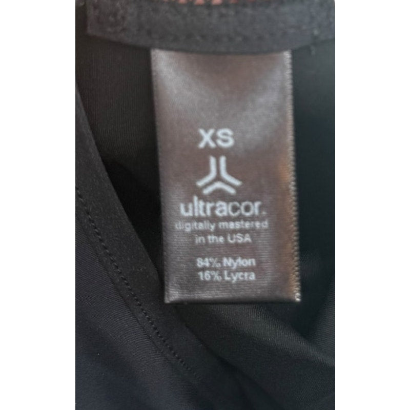 Ultracor Super Drop Unitard Bodysuit Black XS NWT Mesh Racerback Short Romper