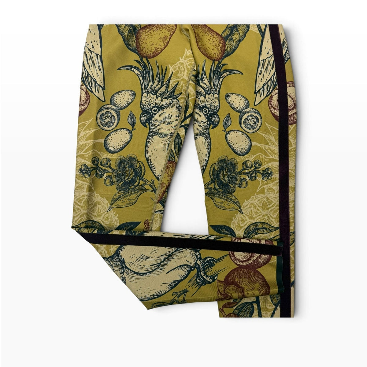 Ultracor Leggings XS Olive Cockatoo Botanical Print Ultra High Rise Made USA