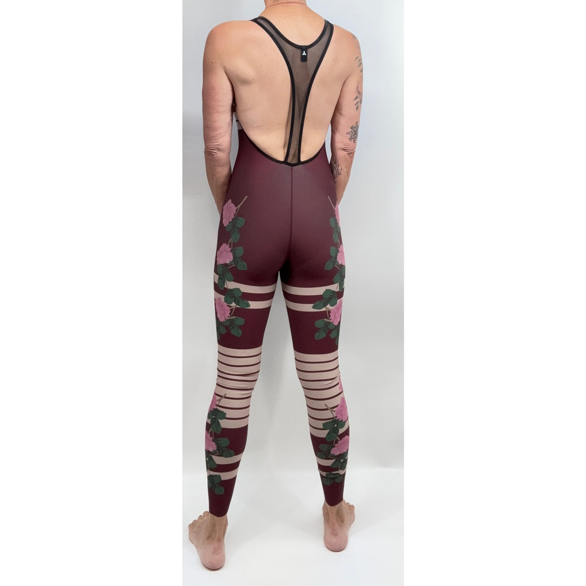 Blush Rose Stripe Racerback Unitard | Ultracor | Size S