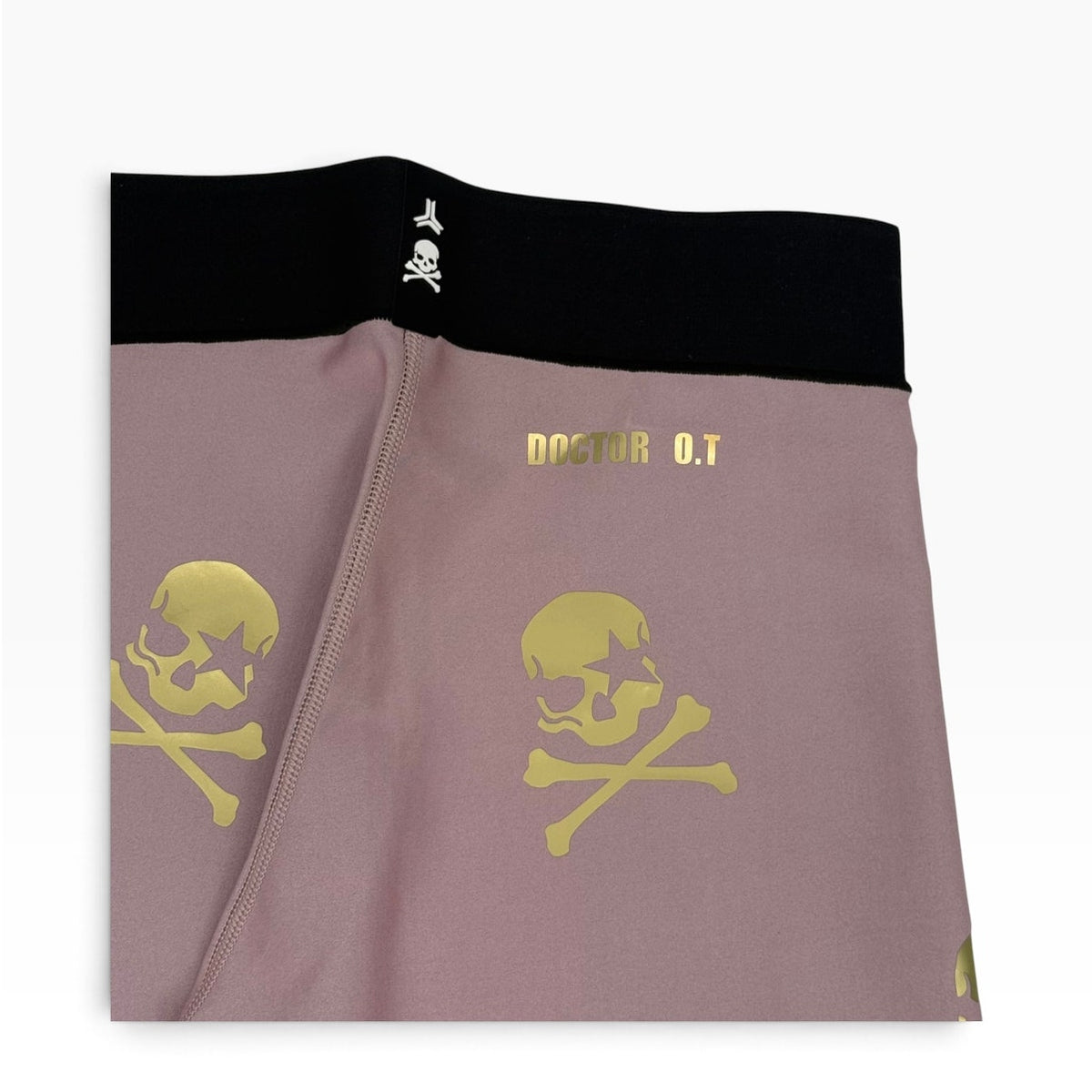 Ultracor Doctor O.T Skull Print Leggings Mauve Gold Foil Lined Women's M NWOT