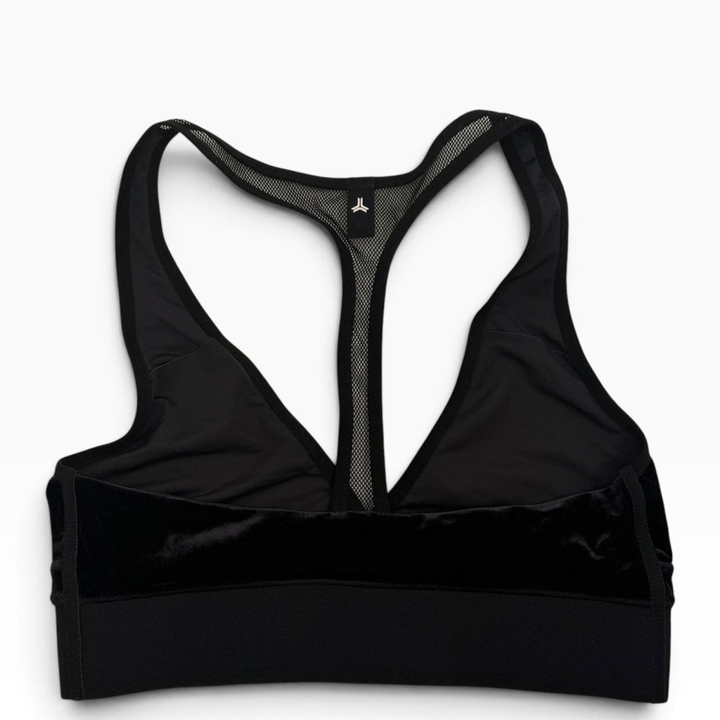 Ultracor Velvet Mesh Racerback Sports Bra | Black | Size S | New Without Tags