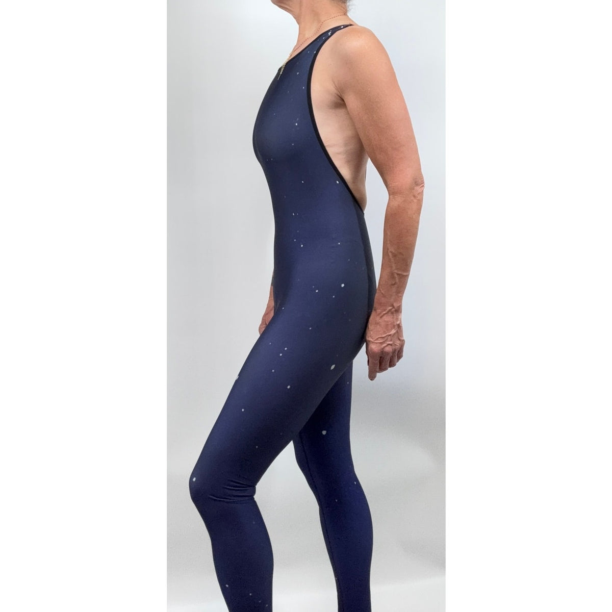 Ultracor Galaxy Full-Length Mesh Racerback Bodysuit | Navy | Size XS