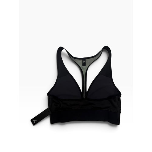 Ultracor Black Poppy Print Racerback Sports Bra Mesh Back Women's Small NWT