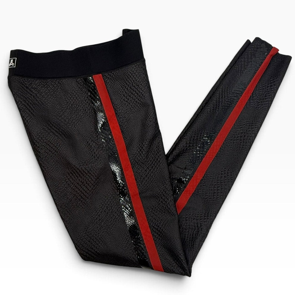 Ultracor Legging XS Black Snake Embossed Black & Red Stripe Patent Luxury