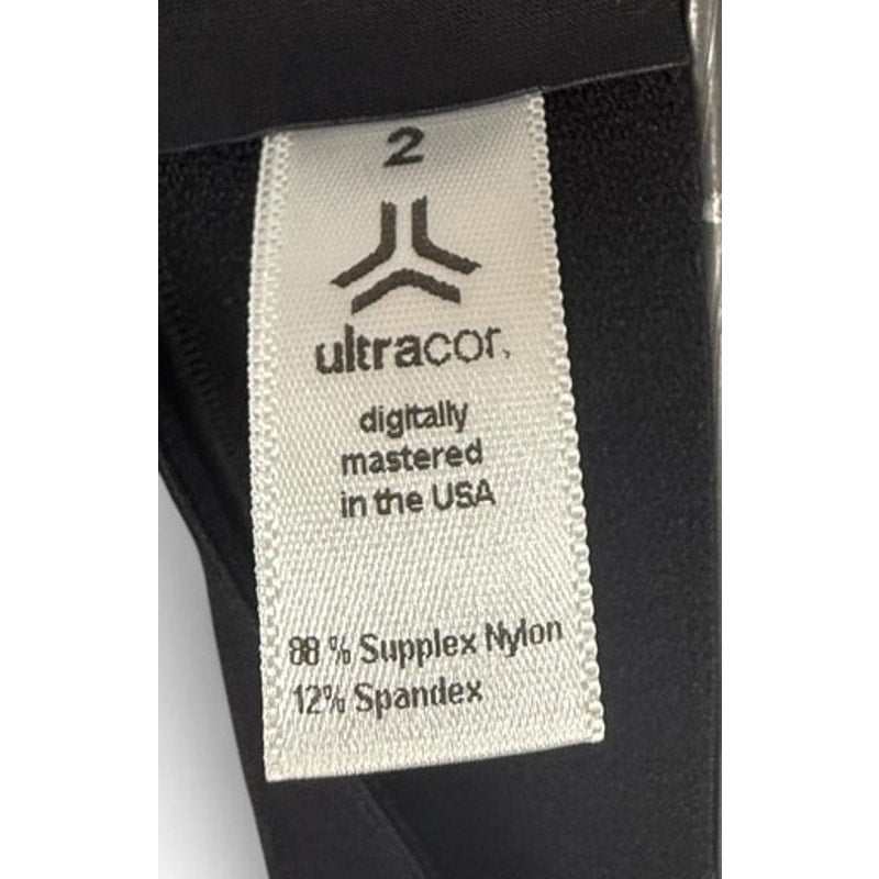 Ultracor Womens Leggings Size 2 Red Ombre Abstract Print Black Waistband NWOT
