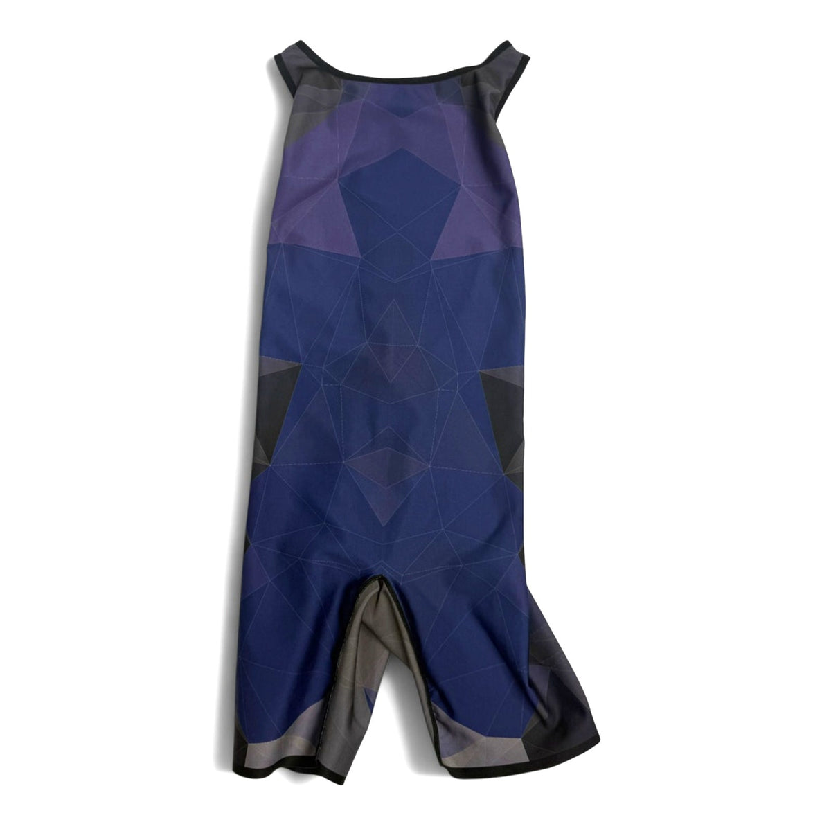 Ultracor Biker Unitard XS Geometric Prism Print Navy Purple Grey Mesh Back NWOT