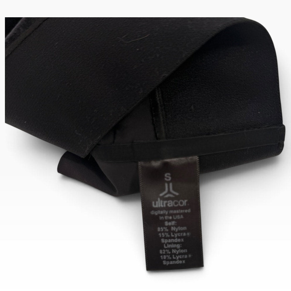 Ultracor Velvet Mesh Racerback Sports Bra | Black | Size S | New Without Tags