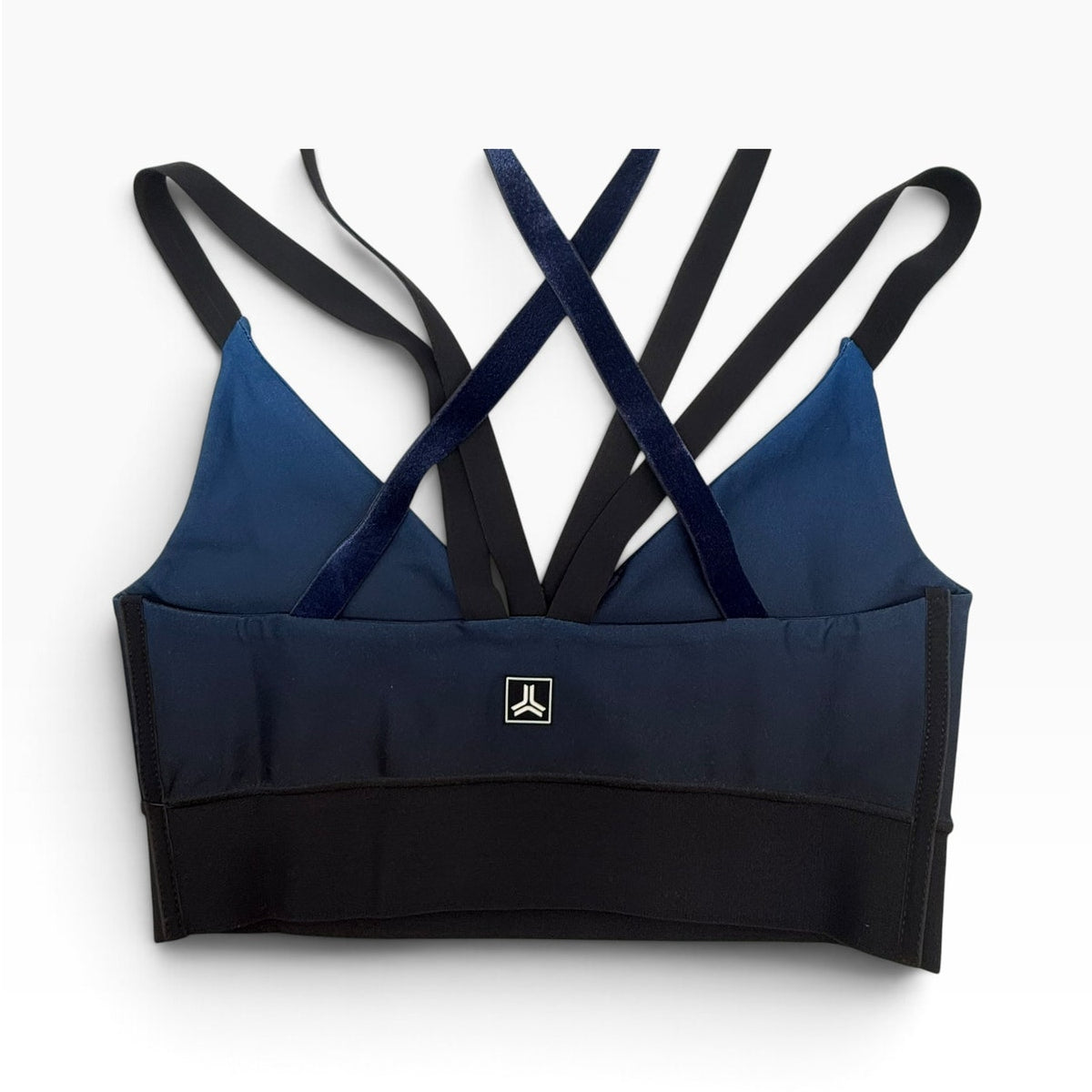 Ultracor Navy Blue Ombré Strappy Sports Bra Velvet Straps Women's Small NWT