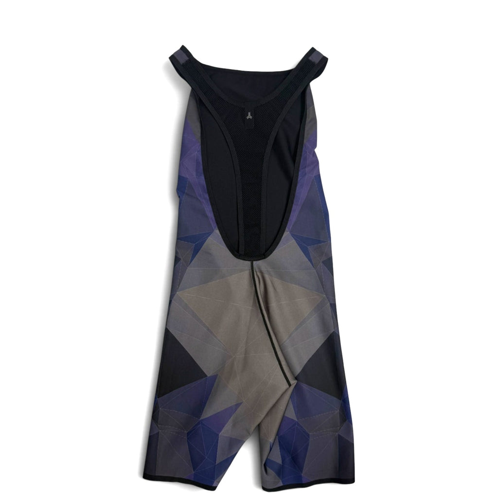Ultracor Biker Unitard XS Geometric Prism Print Navy Purple Grey Mesh Back NWOT