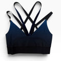 Ultracor Navy Blue Ombré Strappy Sports Bra Velvet Straps Women's Small NWT