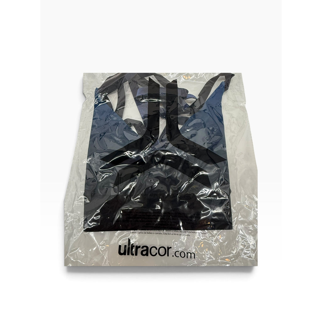 Ultracor Navy Blue Ombré Strappy Sports Bra Velvet Straps Women's Small NWT