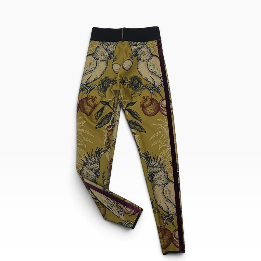 Ultracor Leggings XS Olive Cockatoo Botanical Print Ultra High Rise Made USA